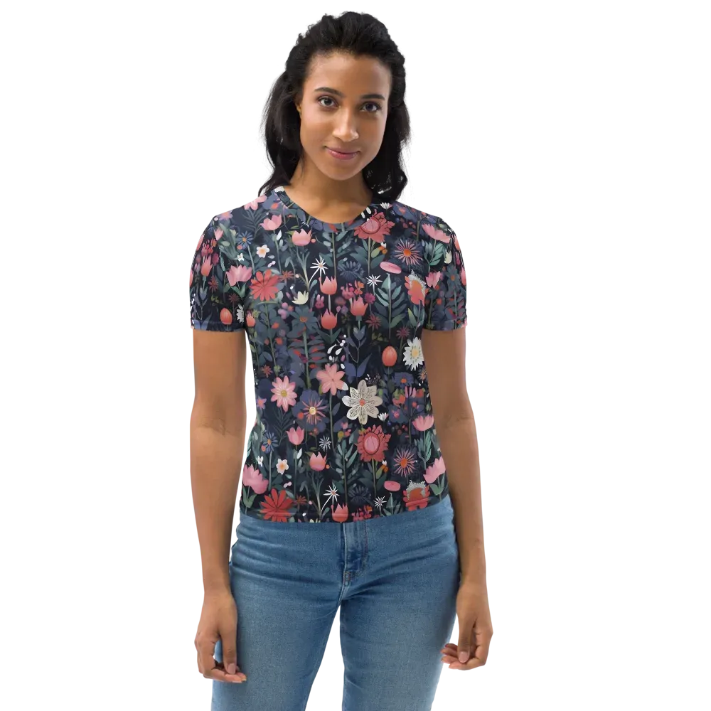 Twilight Bloom on Women's Crew Neck T-Shirt — Front