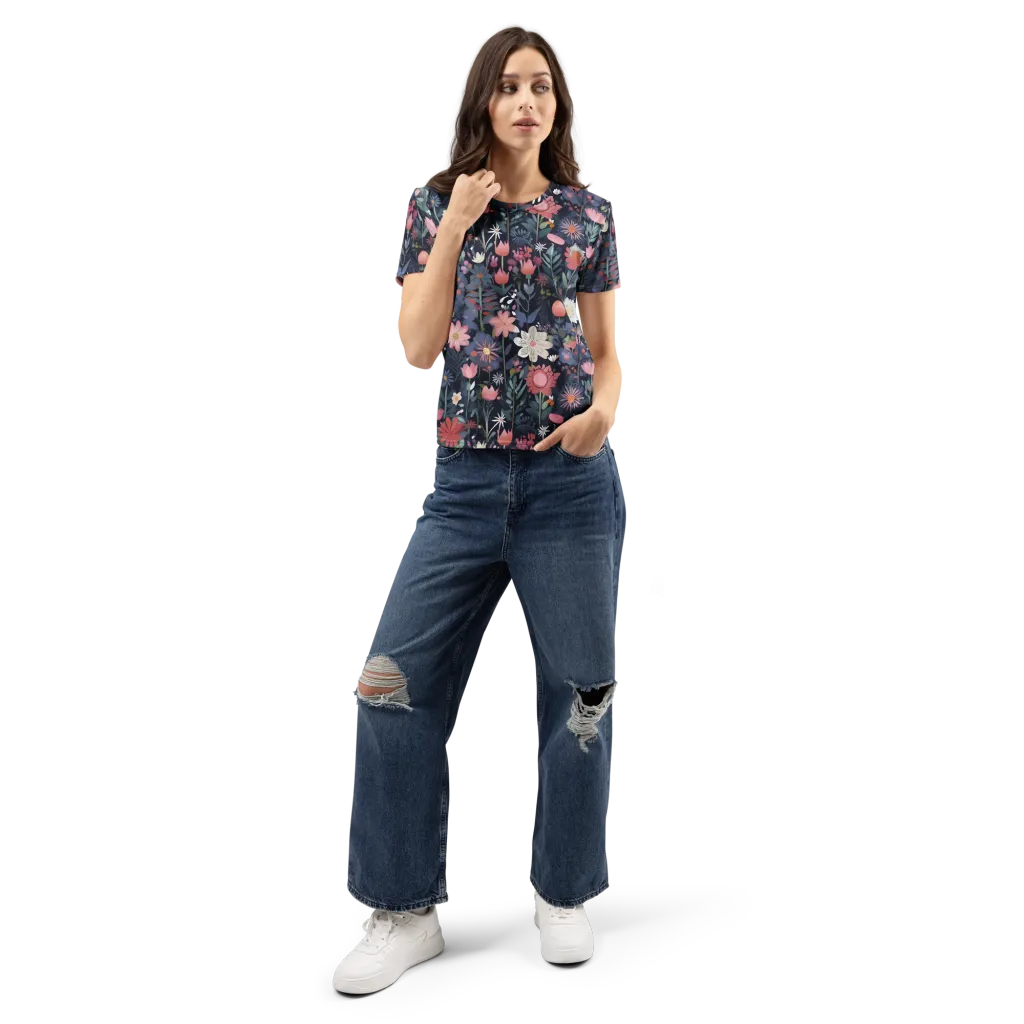 Twilight Bloom on Women's Crew Neck T-Shirt — Front