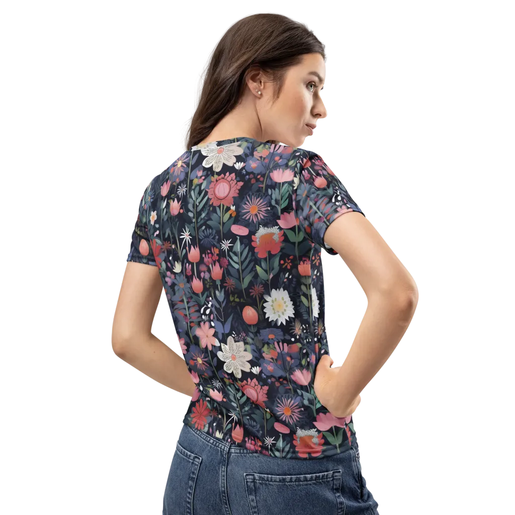 Twilight Bloom on Women's Crew Neck T-Shirt — Back