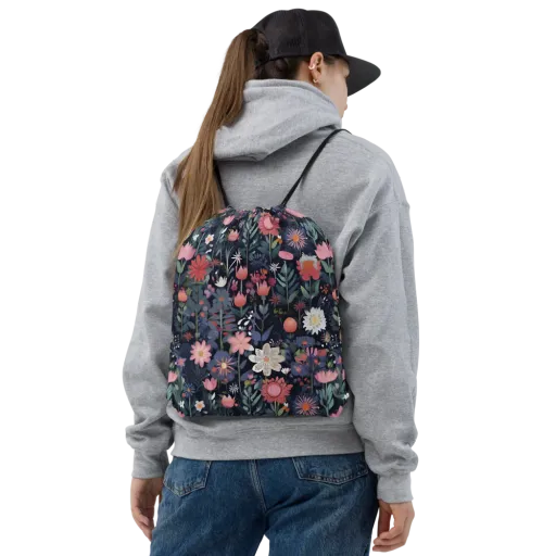 Twilight Bloom on a Drawstring Bag