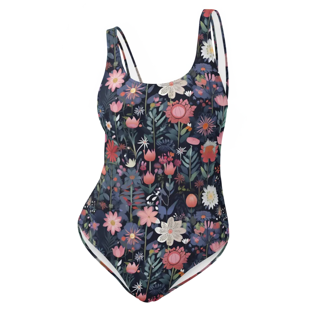 Twilight Bloom on One-Piece Swimsuit — Front
