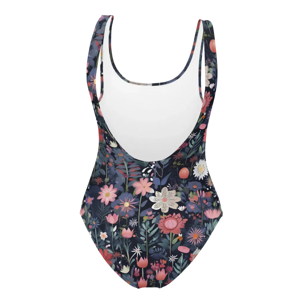 Twilight Bloom on One-Piece Swimsuit — Back