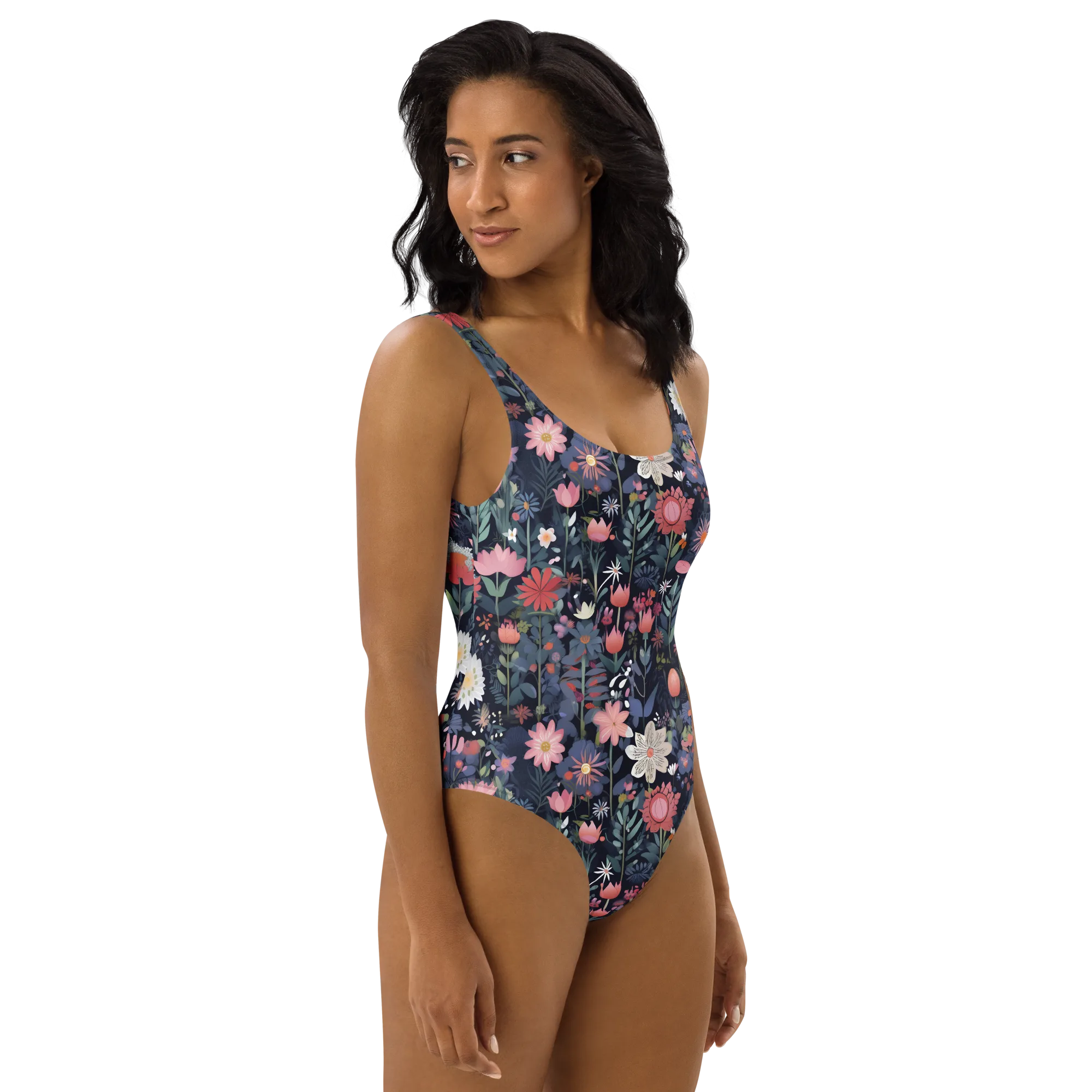 Twilight Bloom on One-Piece Swimsuit — Right