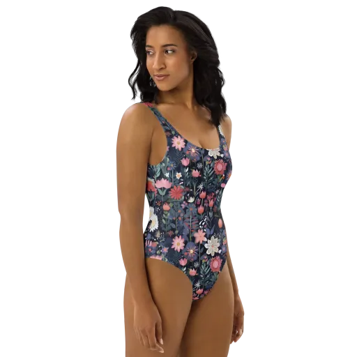 Twilight Bloom on a One-Piece Swimsuit