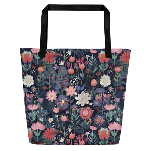 Twilight Bloom on a Large Tote Bag W/ Pocket