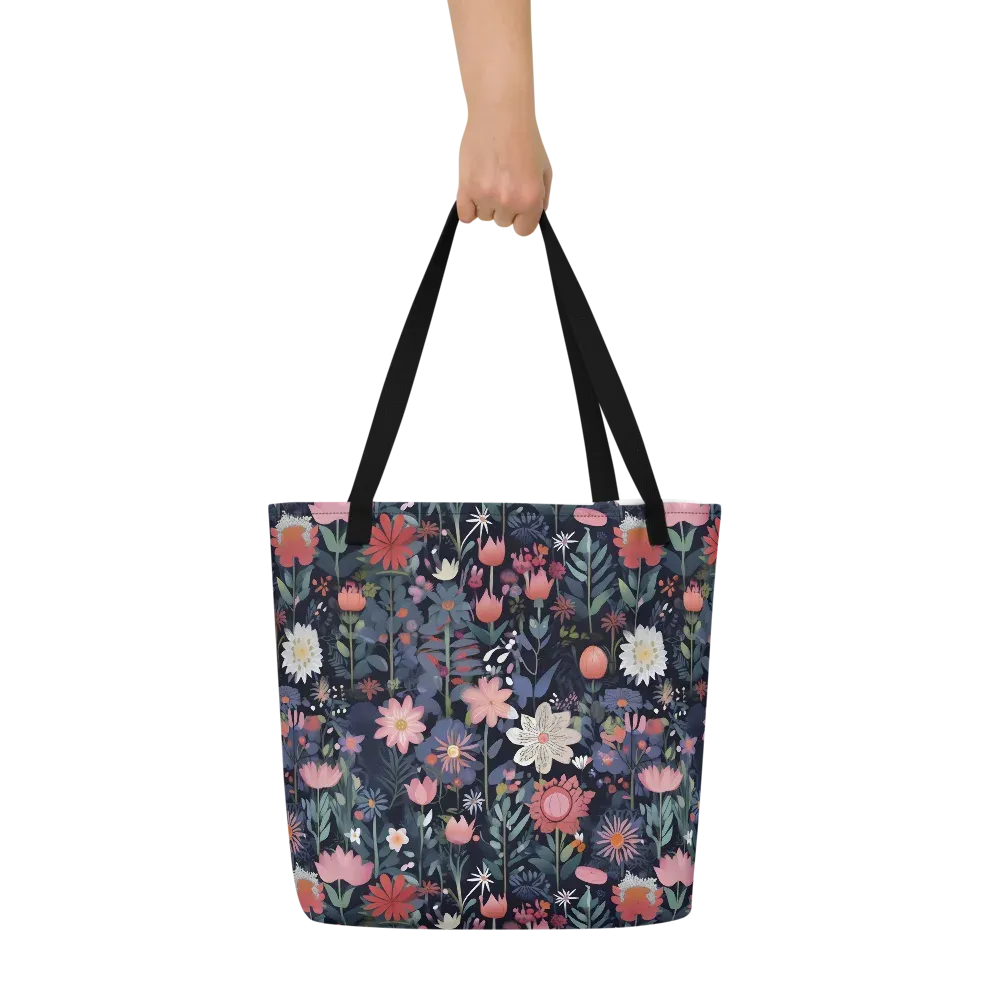 Twilight Bloom on Large Tote Bag W/ Pocket — Front