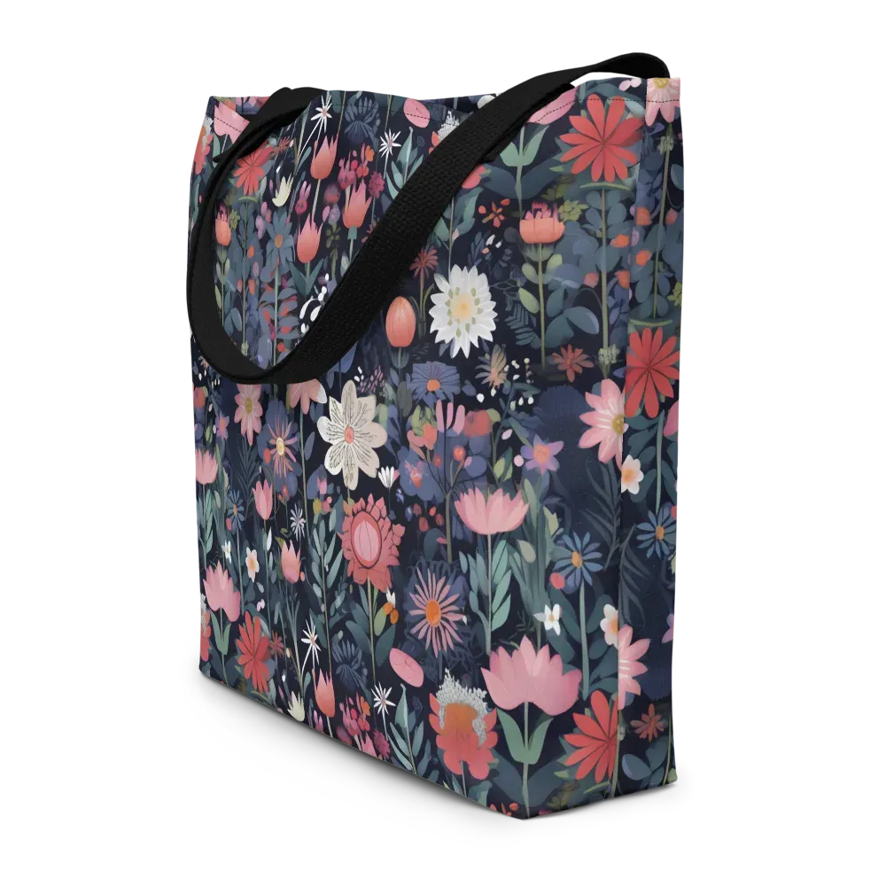 Twilight Bloom on Large Tote Bag W/ Pocket — Front
