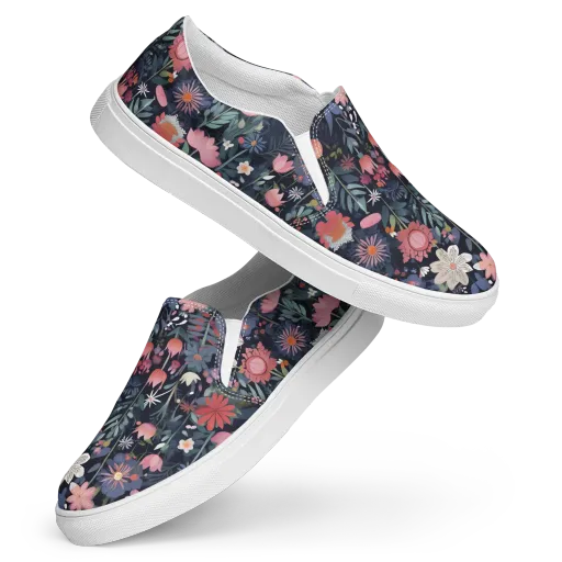Twilight Bloom on a Women's Slip-On Canvas Shoes