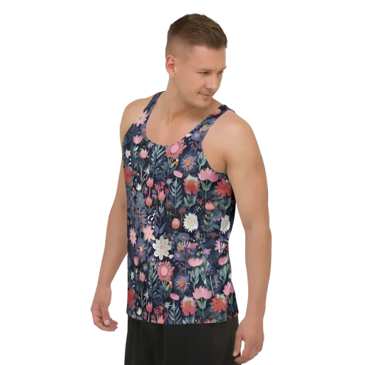 Twilight Bloom on a Men's Tank Top