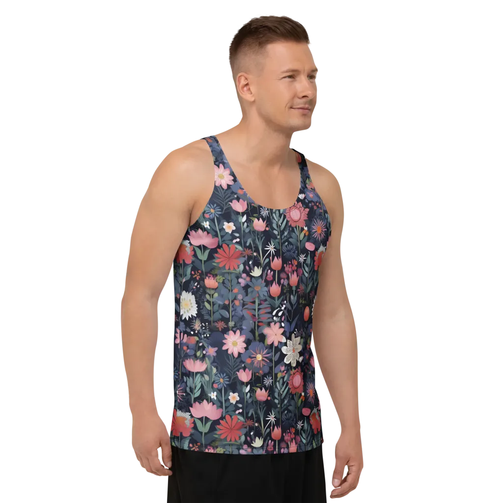 Twilight Bloom on Men's Tank Top — Right Front