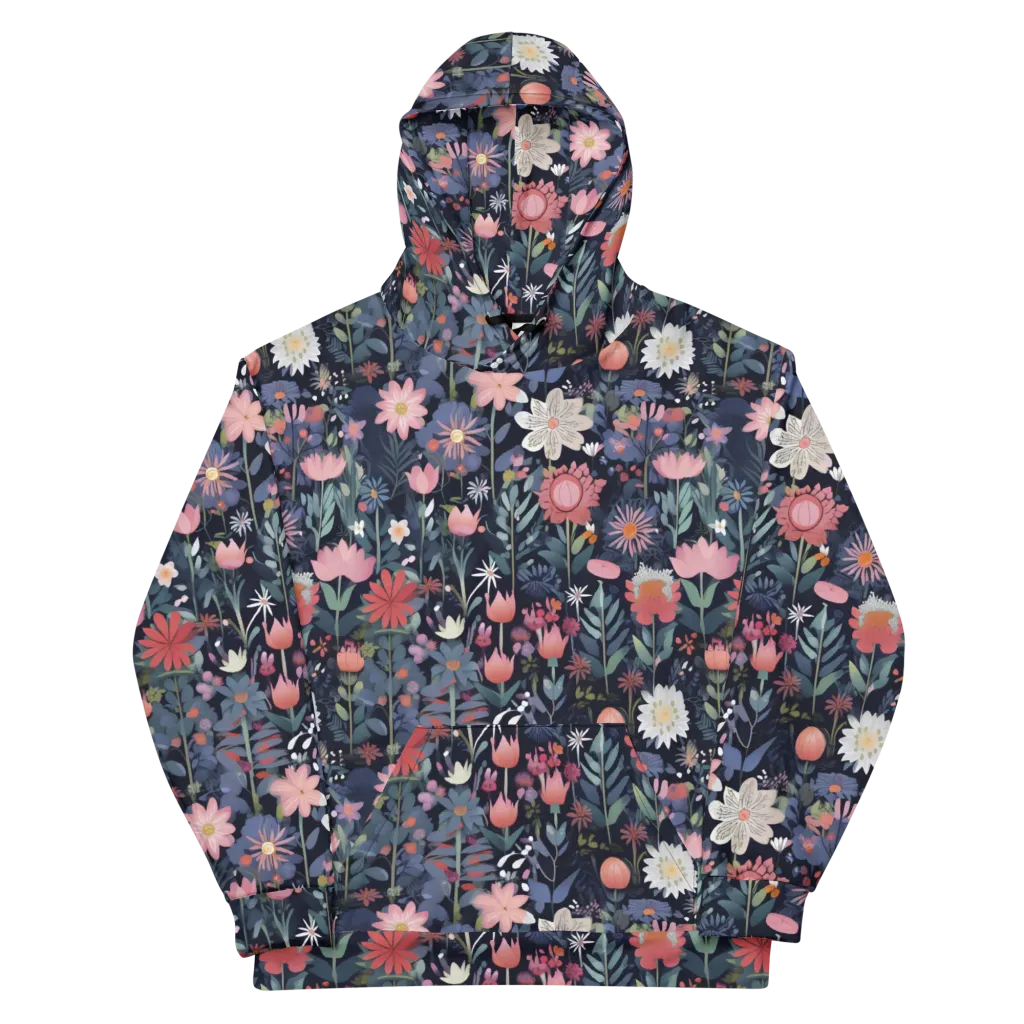 Twilight Bloom on Cotton Hoodie — Front