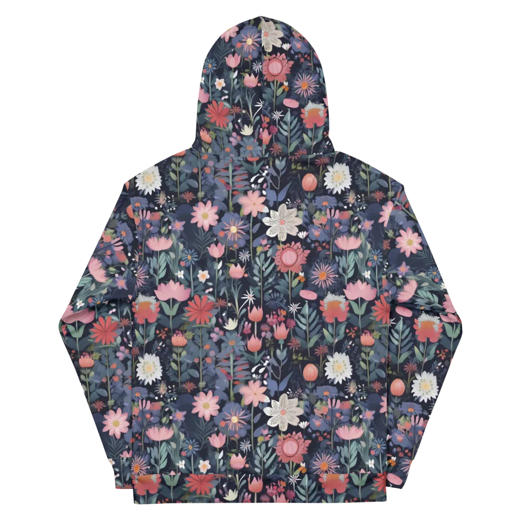 Twilight Bloom on Cotton Hoodie — Back