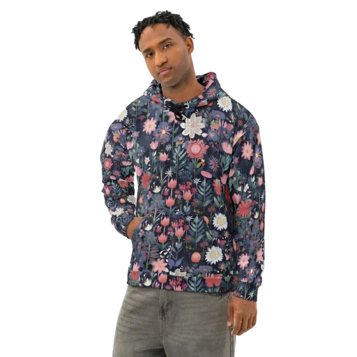 Twilight Bloom on a Cotton Hoodie