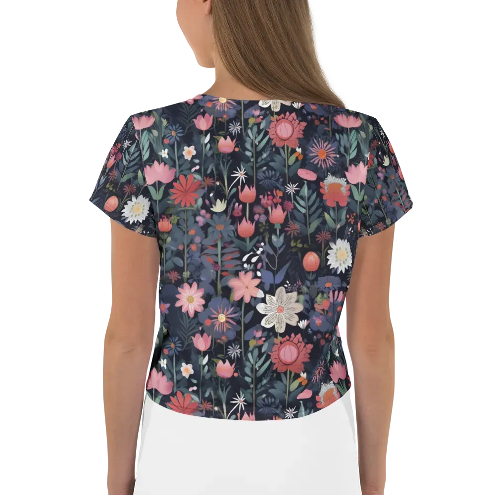 Twilight Bloom on Crop Tee — Back
