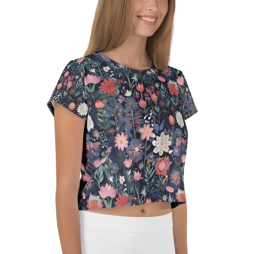 Twilight Bloom on Crop Tee — Right