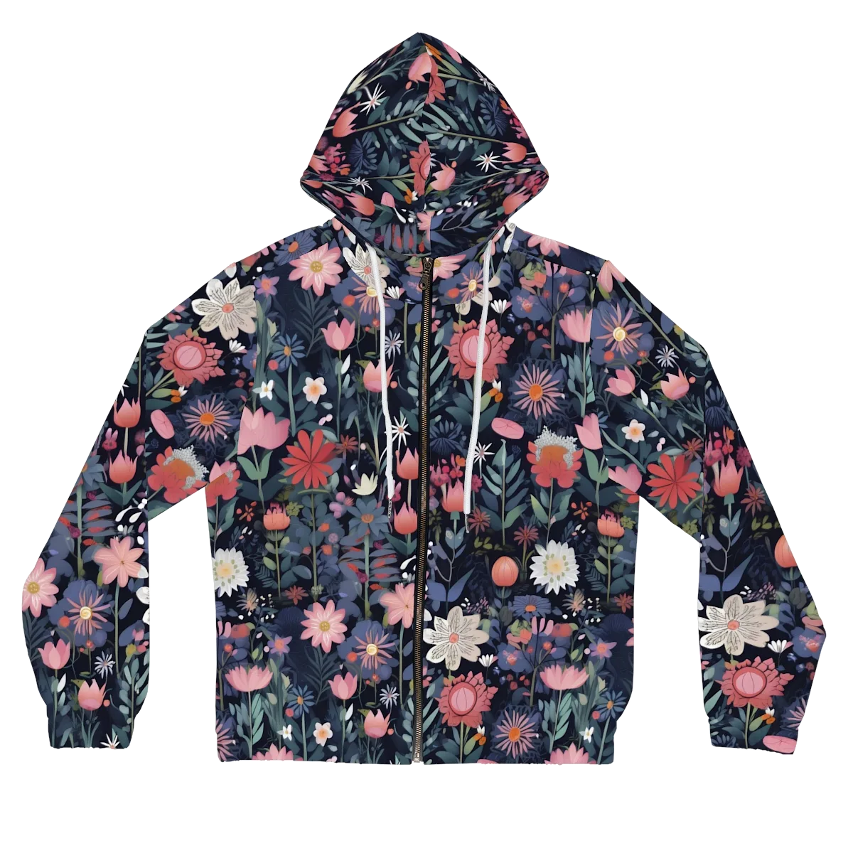 Twilight Bloom on Women's Full-Zip Hoodie — Front