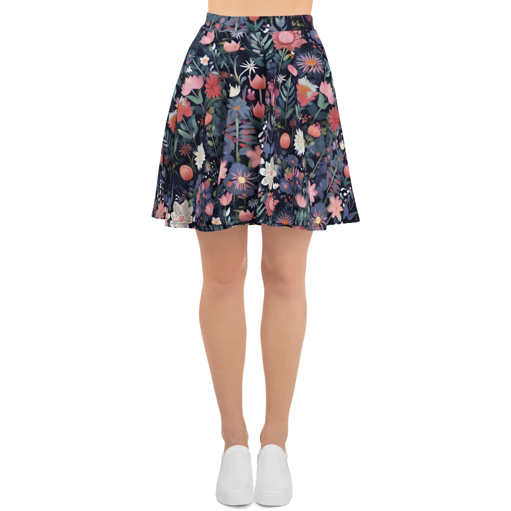 Twilight Bloom on Skater Skirt — Front