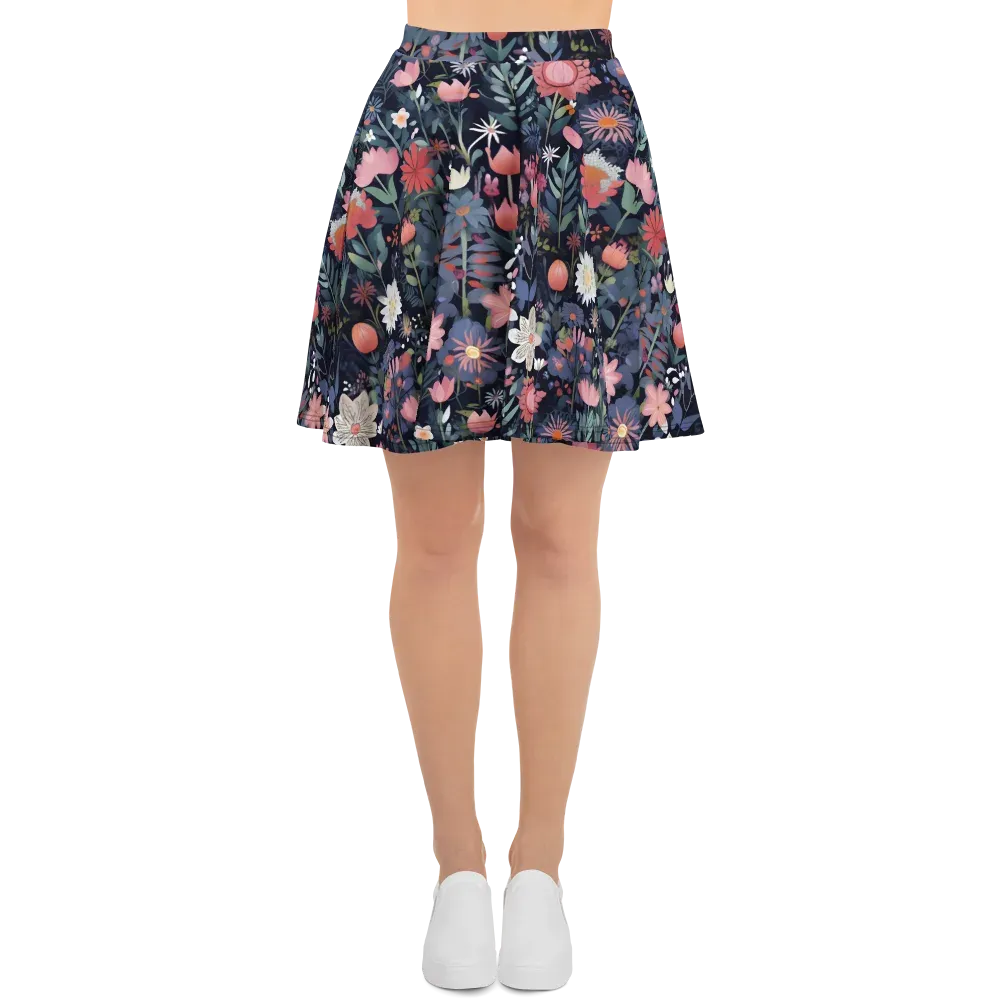 Twilight Bloom on Skater Skirt — Front