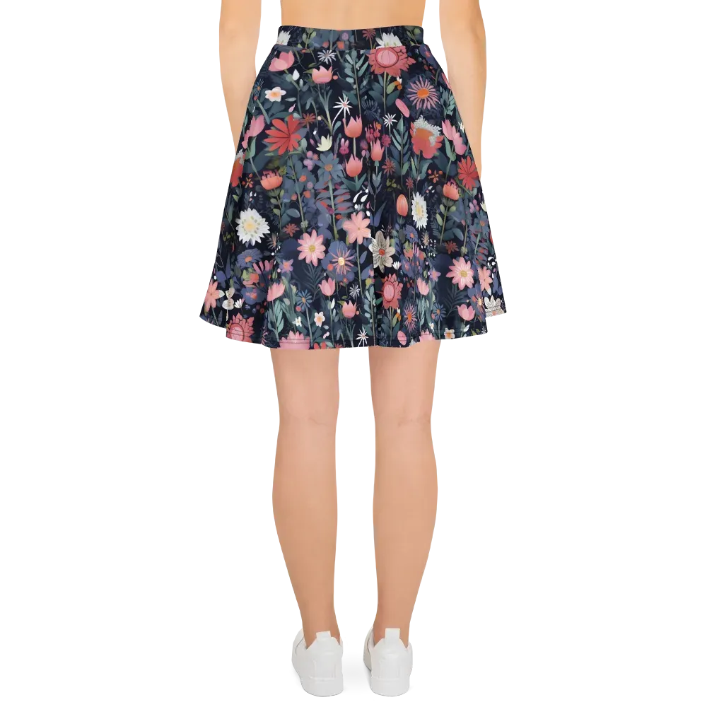 Twilight Bloom on Skater Skirt — Back