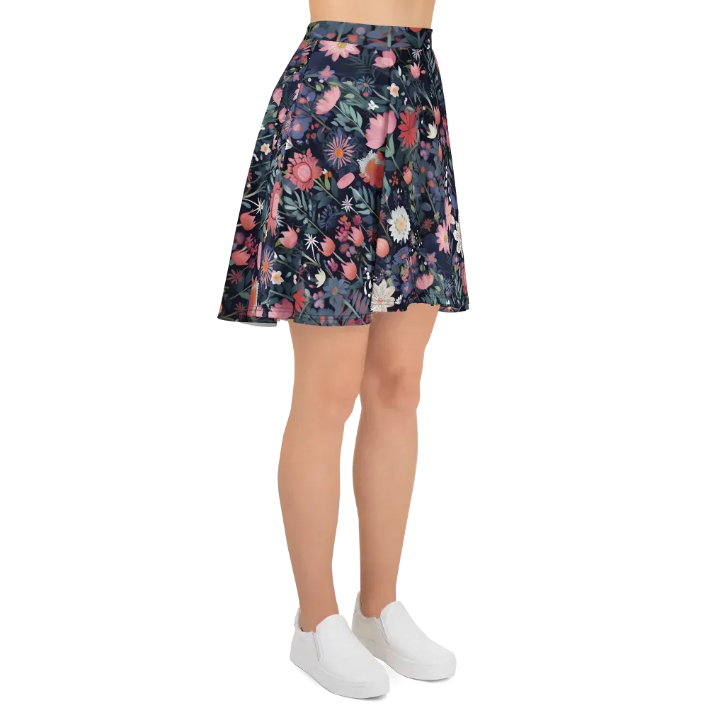 Twilight Bloom on Skater Skirt — Right