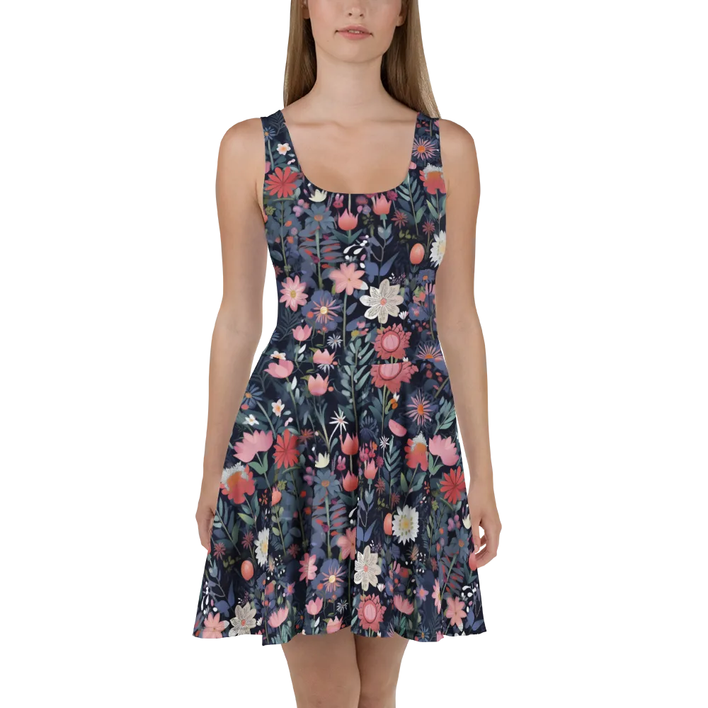 Twilight Bloom on Skater Dress — Front