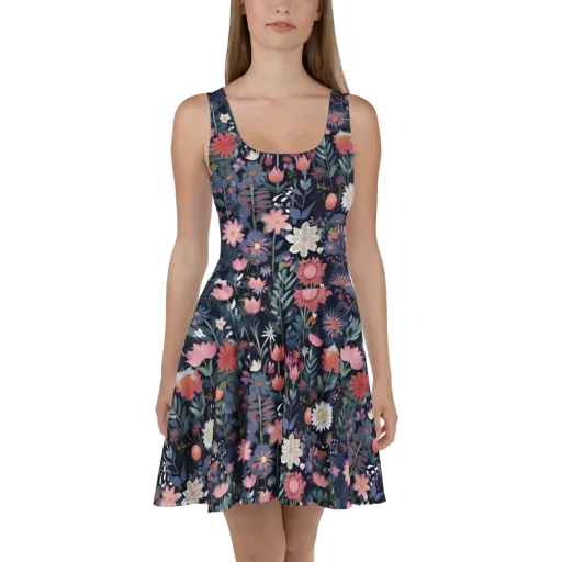 Twilight Bloom on a Skater Dress