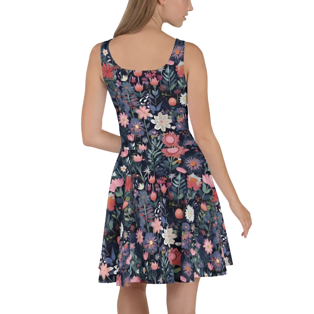 Twilight Bloom on Skater Dress — Back