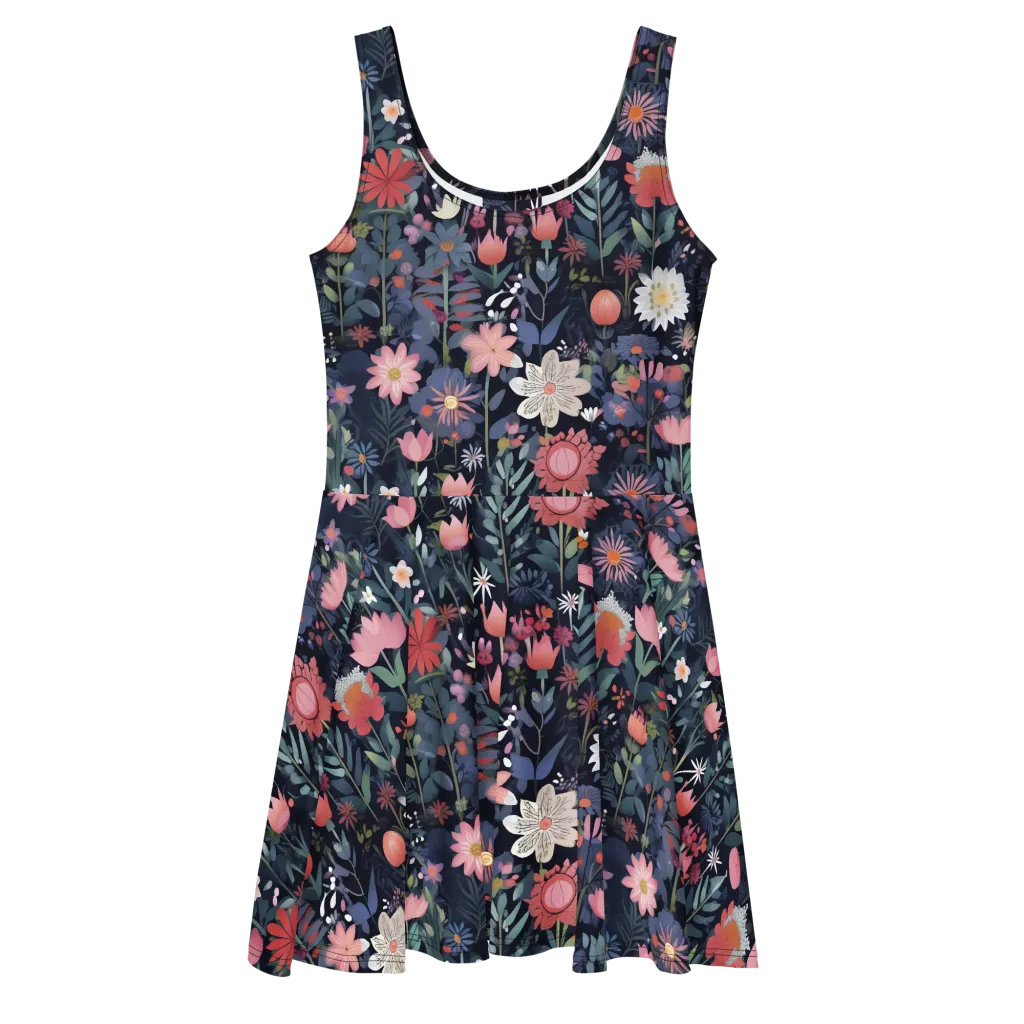 Twilight Bloom on Skater Dress — Front