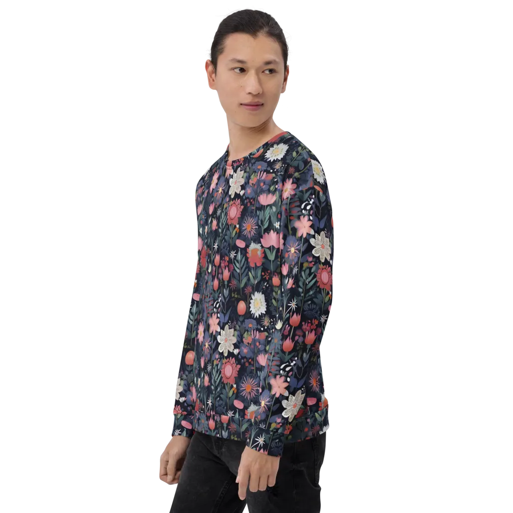 Twilight Bloom on Sweatshirt — Left Front