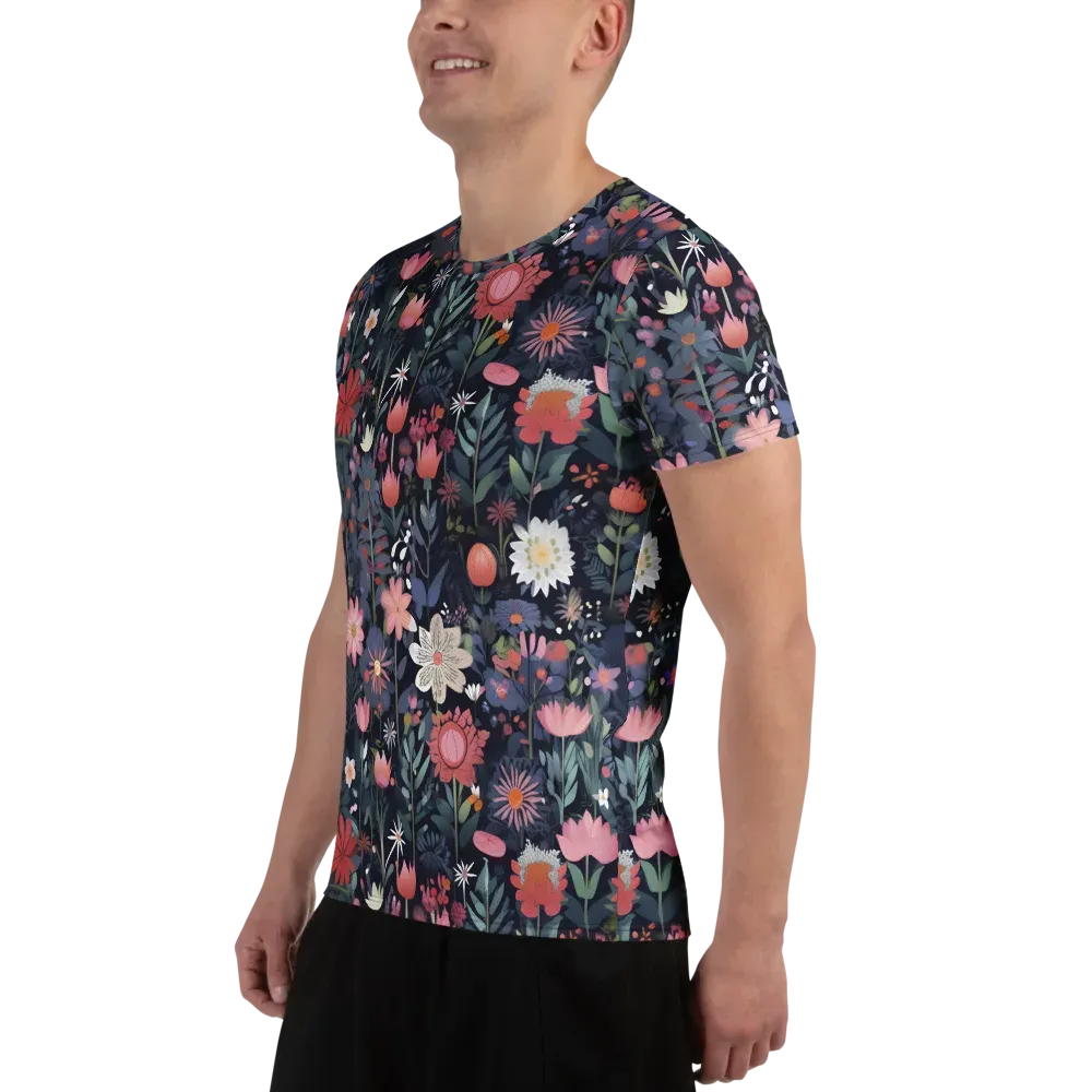 Twilight Bloom on Men's Athletic T-Shirt — Left