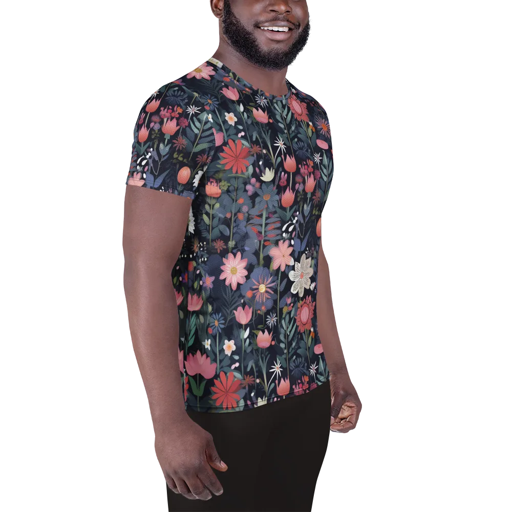 Twilight Bloom on Men's Athletic T-Shirt — Right