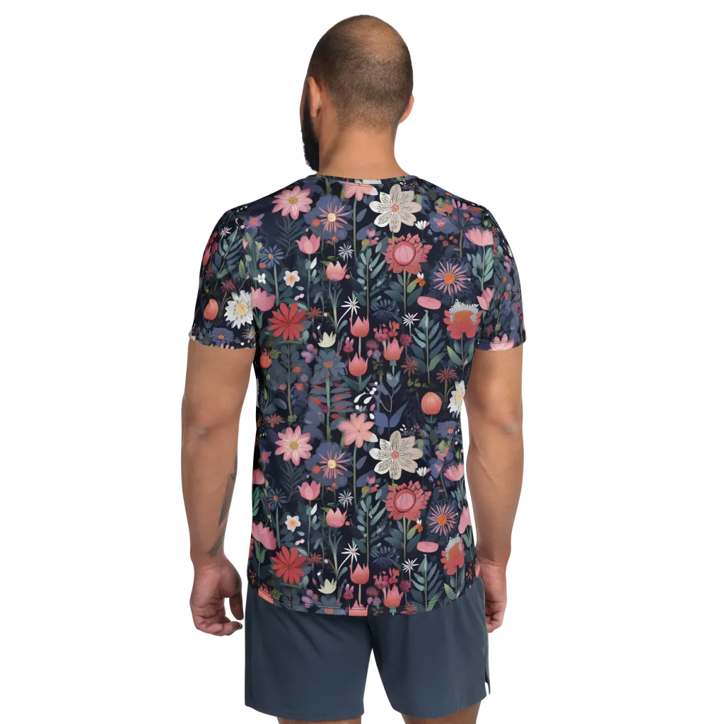 Twilight Bloom on Men's Athletic T-Shirt — Back