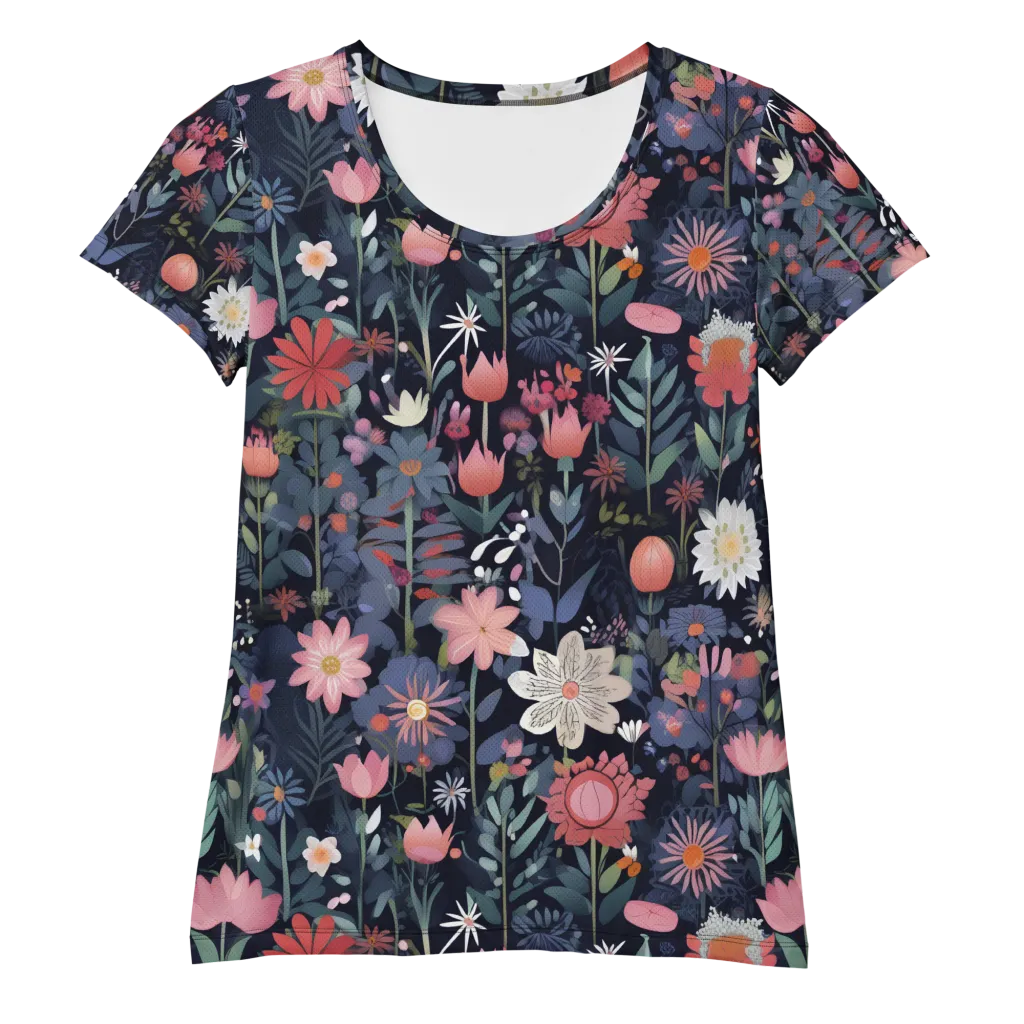 Twilight Bloom on Women's Athletic T-Shirt — Front