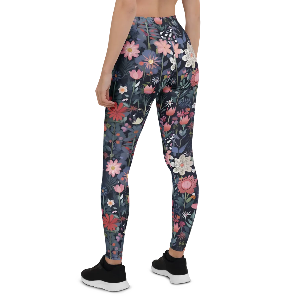 Twilight Bloom on Leggings — Back