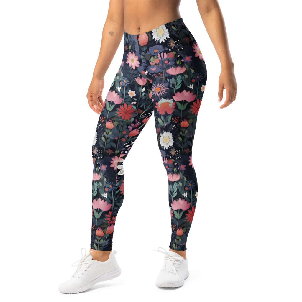 Twilight Bloom on Leggings — Left Front