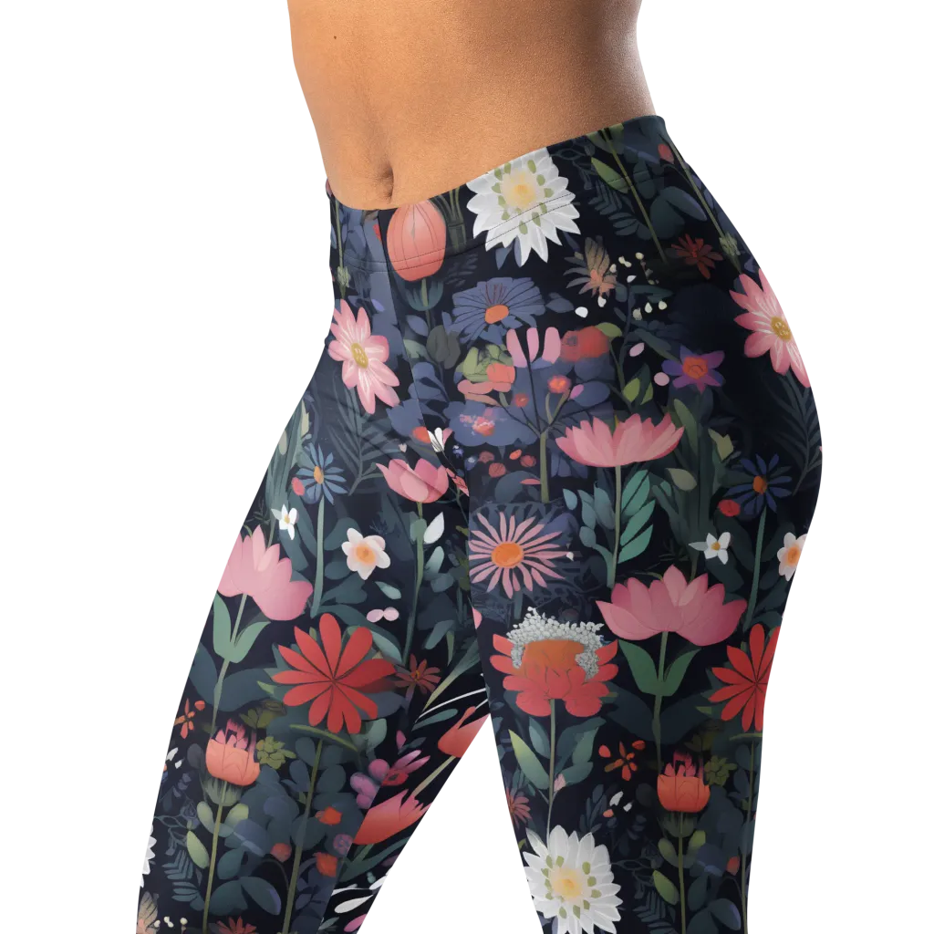 Twilight Bloom on Leggings — Left Front