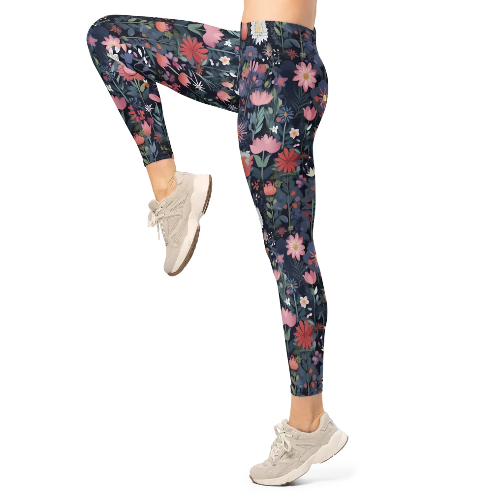 Twilight Bloom on Leggings — Left