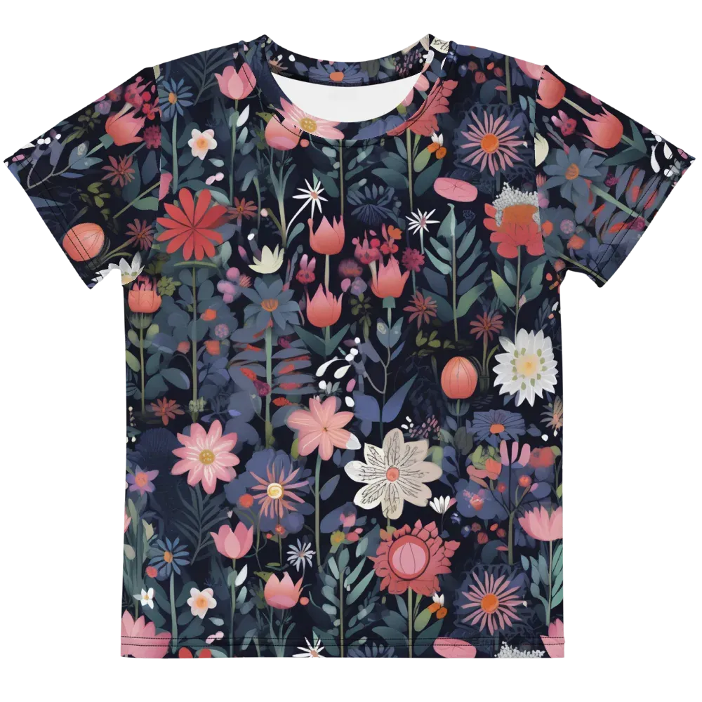 Twilight Bloom on Kids Crew Neck T-Shirt — Front