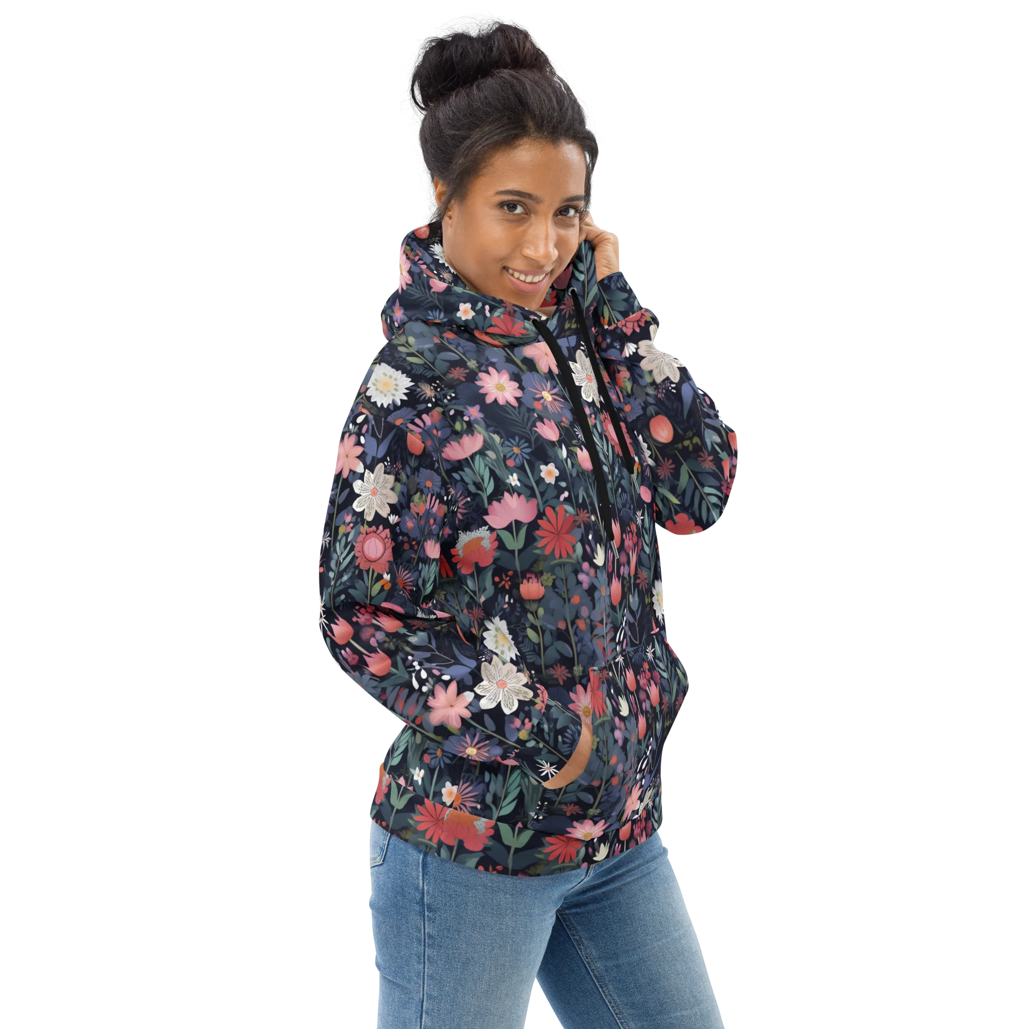 Twilight Bloom on Hoodie — Right