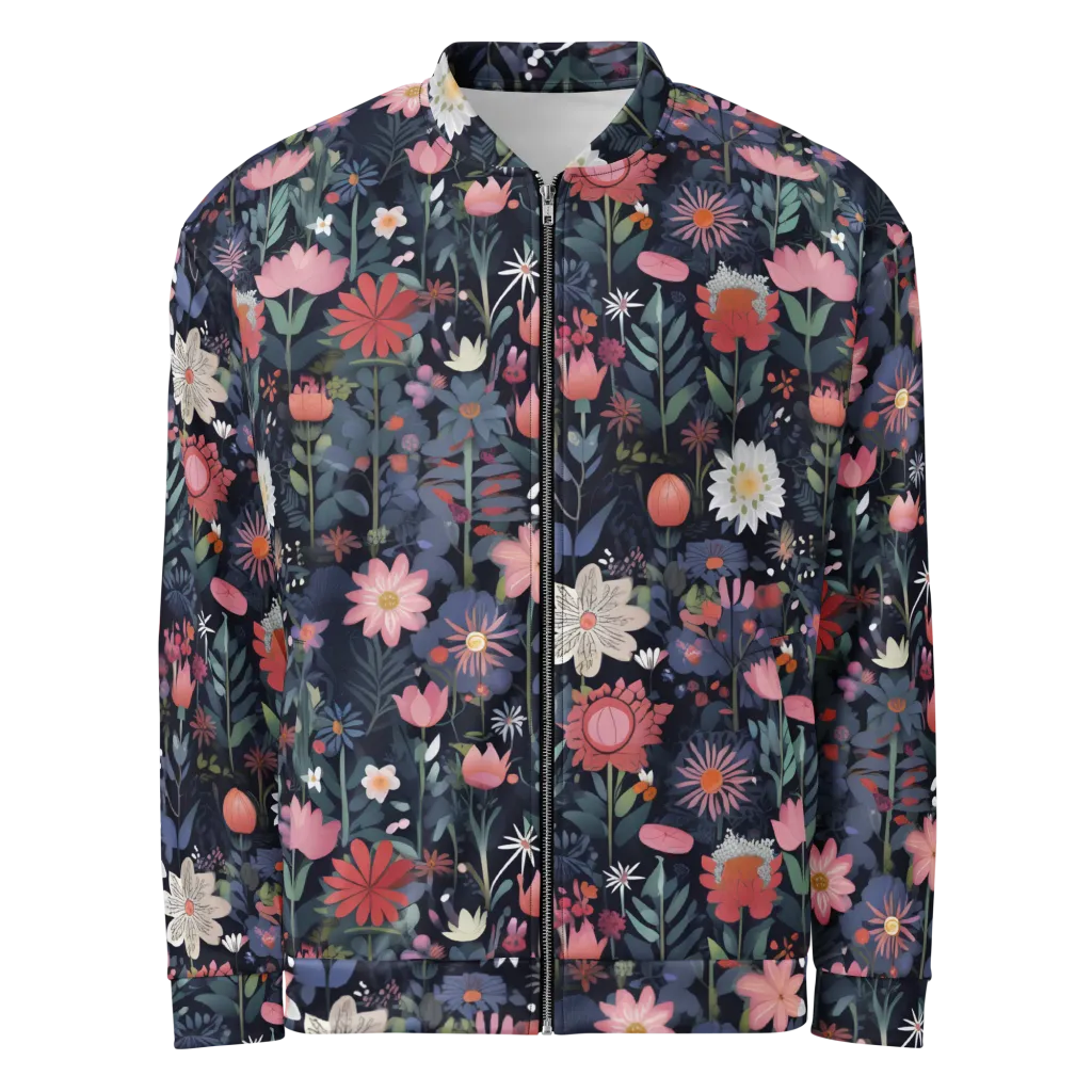 Twilight Bloom on Bomber Jacket — Front