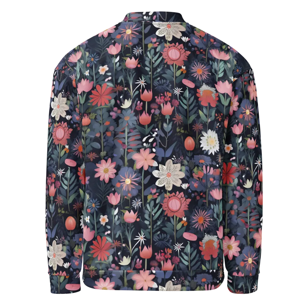 Twilight Bloom on Bomber Jacket — Back