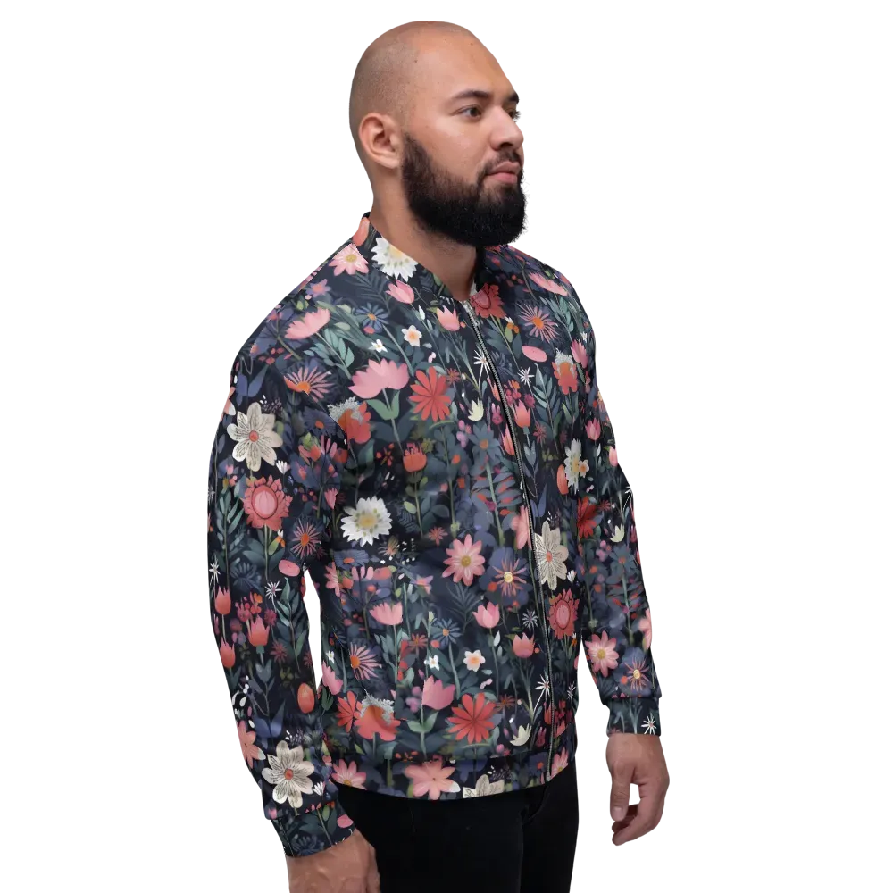 Twilight Bloom on Bomber Jacket — Right
