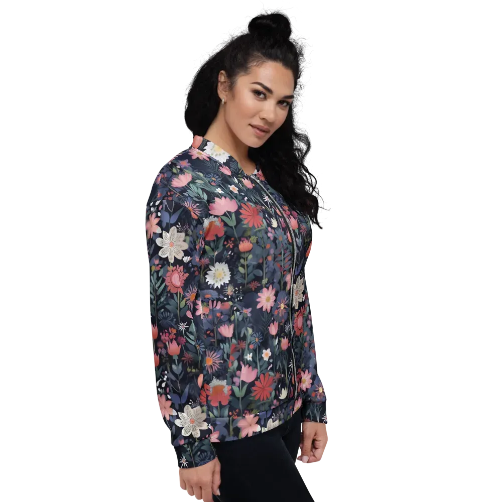 Twilight Bloom on Bomber Jacket — Right