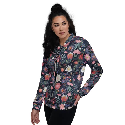Twilight Bloom on a Bomber Jacket