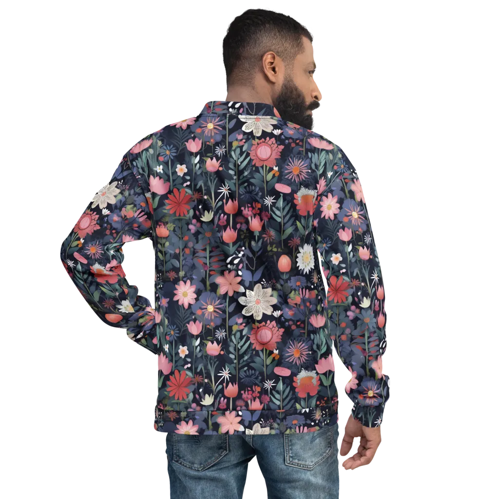 Twilight Bloom on Bomber Jacket — Back