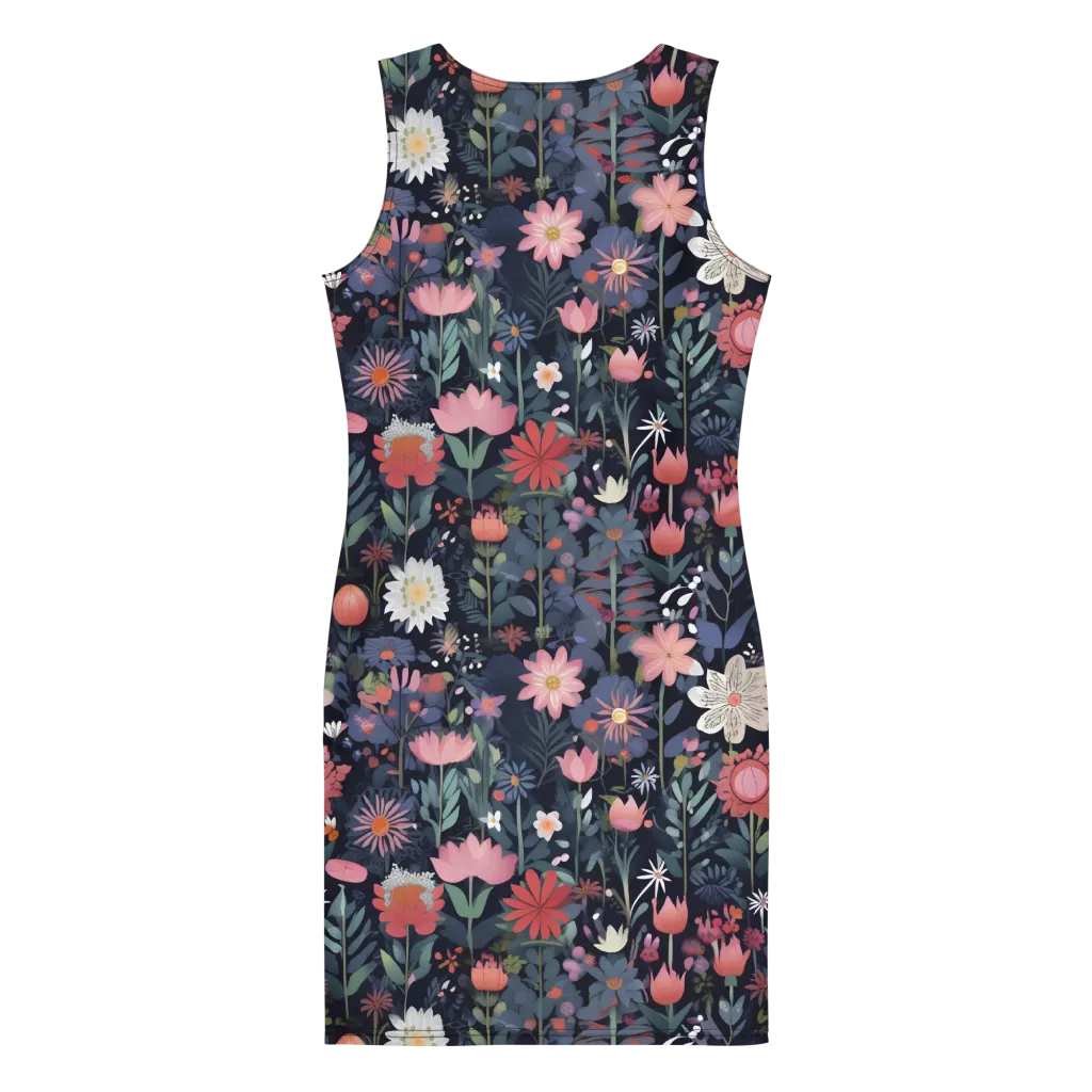 Twilight Bloom on Bodycon Dress — Back