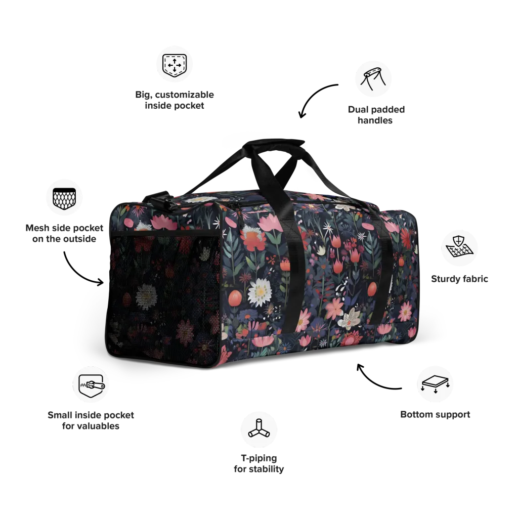 Twilight Bloom on Duffle Bag — Right Front