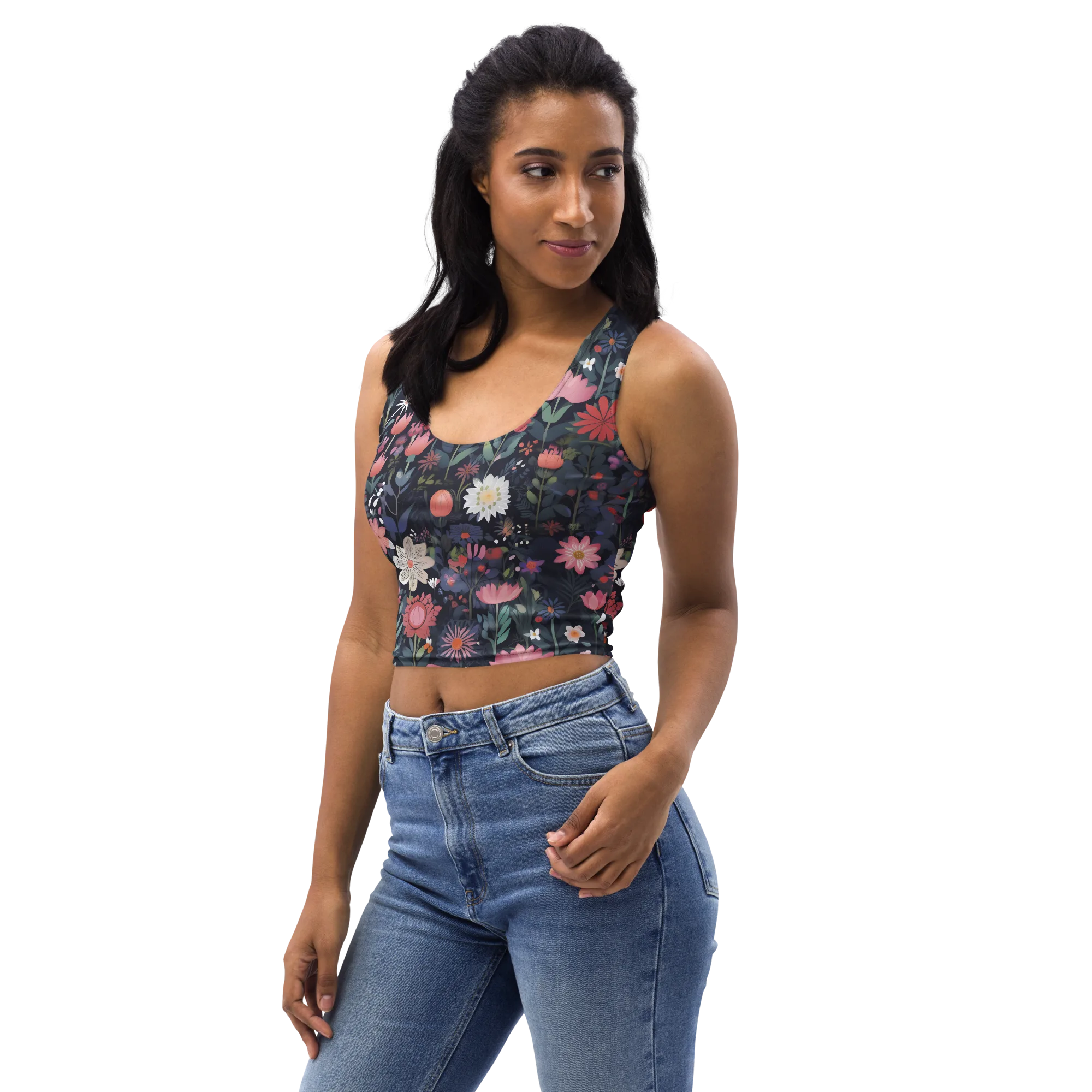 Twilight Bloom on Crop Top — Left Front