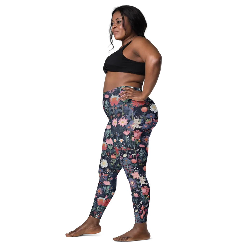 Twilight Bloom on Leggings with Pockets — Left
