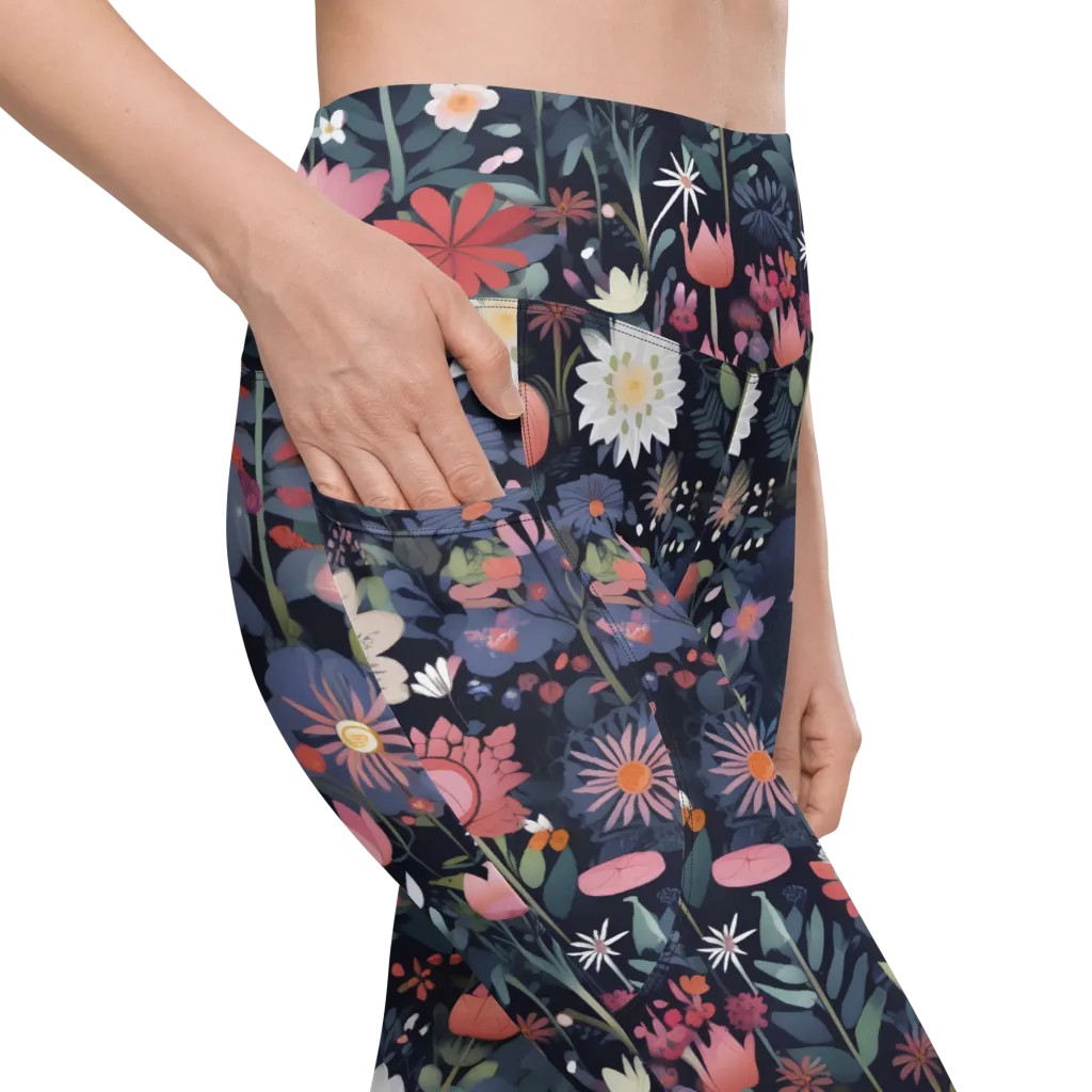 Twilight Bloom on Leggings with Pockets — Product details